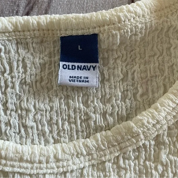 Old Navy Textured Long Sleeve Top Womens L Ivory Lightweight Shabby Chic Cottage - Picture 7 of 12